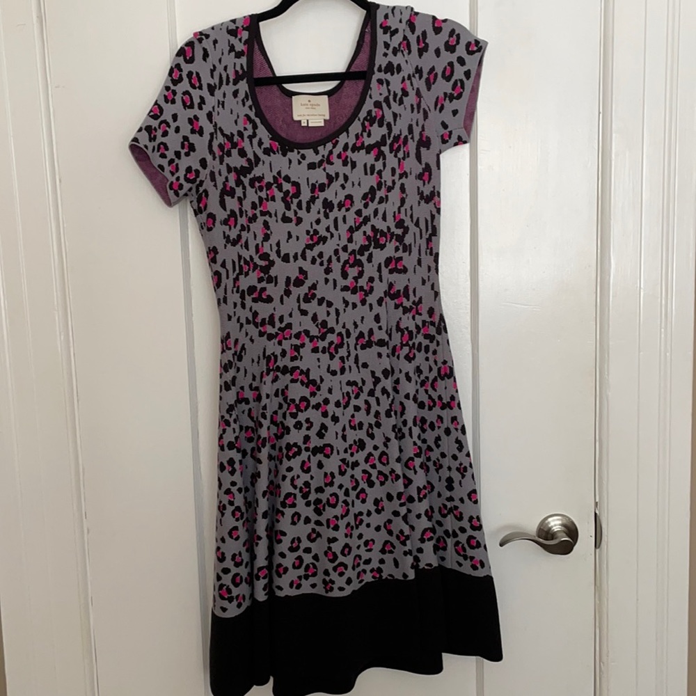 Kate spade flared a-line dress with leopard